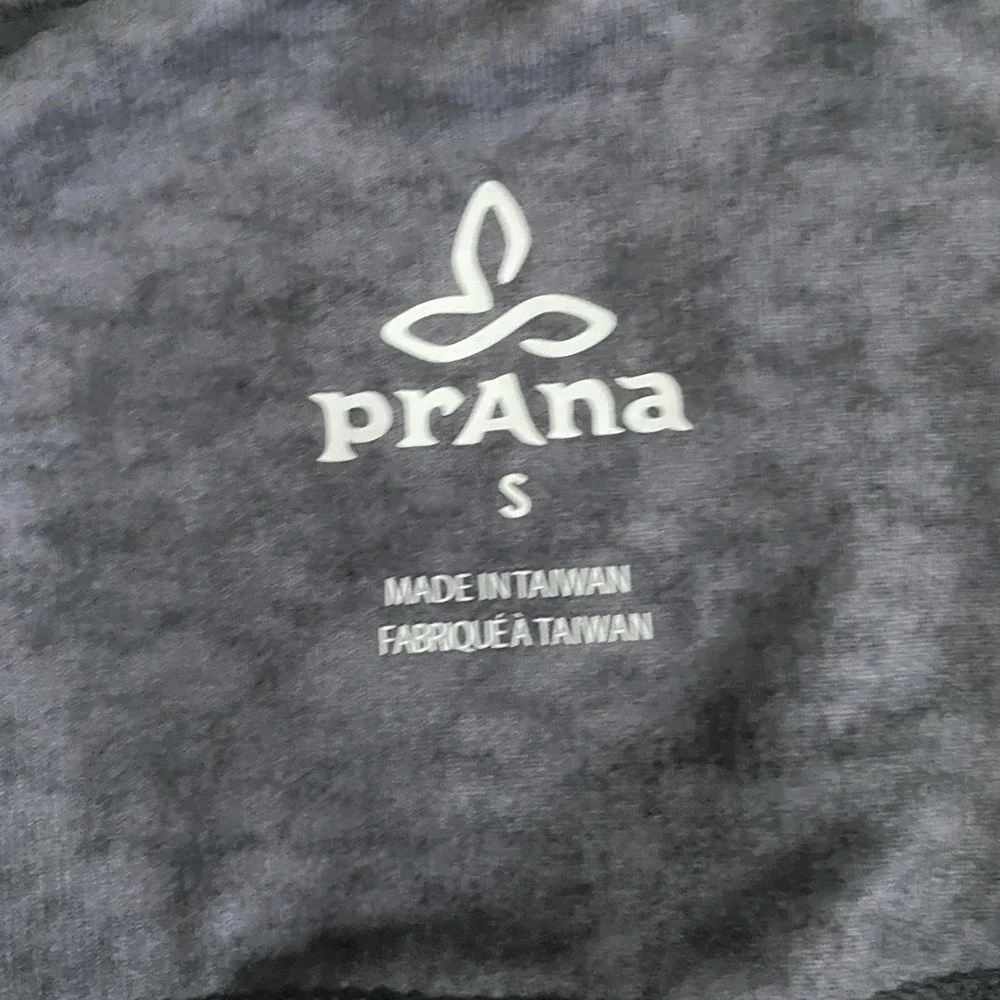 prAna Womens Charcoal Grey Space Dye Metallic Silver Stripe Yoga Leggings Size S